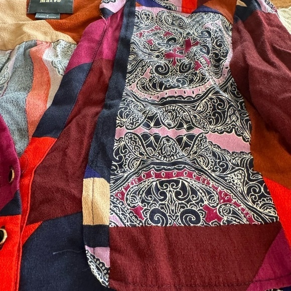 Anthropologie Maeve Mixed Pattern Button Front Dress / Quarter Sleeve / size 4 - Picture 10 of 10